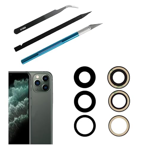 Rückkamera-Glaslinse Ersatz für iPhone 11 Pro und iPhone 11 Pro Max Back Rück Kamera Glas Linse,Ersatz-Reparatur-Set von PeiDog