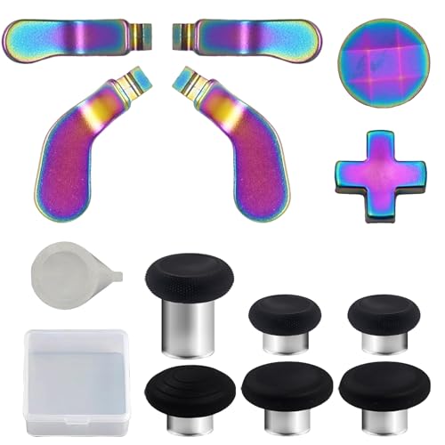 13 Pcs Elite Series 2 Core Controller Replacement Kits for Xbox Elite Series 2,Elite 2 Core Controller,Series 2 Controller Accessories with 6 Joysticks,4 Paddles,1 D-Pads, 1 Adjustment Tool (Rainbow) von Peixiong