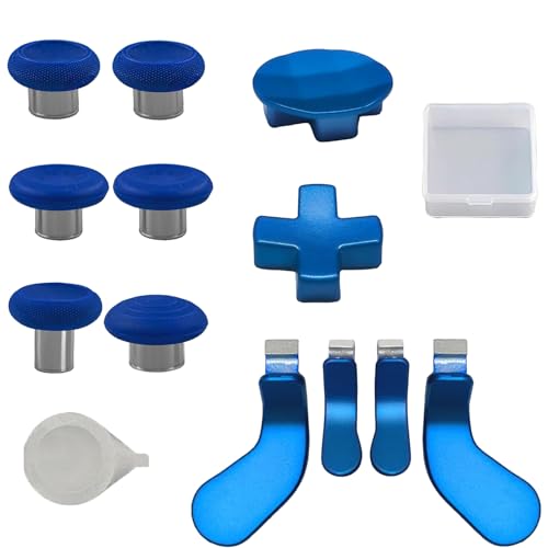 13-in-1 Metall-Thumbsticks-Zubehör für Xbox Elite Controller Serie 2 Kern, Thumbsticks-Paddel, Reparatur-Set, Ersatz für Elite Serie 2 Core mit 6 Swap Joysticks, 4 Paddles, 2 D-Pads, 1 Werkzeug (blau) 13-in-1 Metall-Thumbsticks-Zubehör für Xbox Elite Controller Serie 2 Kern, Thumbsticks-Paddel, Reparatur-Set, Ersatz für Elite Serie 2 Core mit 6 Swap Joysticks, 4 Paddles, 2 D-Pads, 1 Werkzeug (blau) von Peixiong