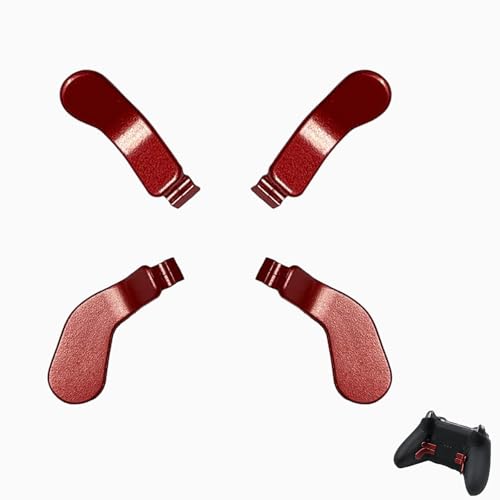 4 Pcs Elite Controller Paddles for Xbox Elite Series 2 for Xbox Elite 2 Core Controller, Metallic Stainless Steel Paddlesfor Xbox One Elite (Dull Red) von Peixiong