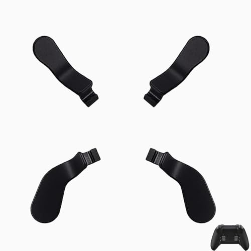 4 Pcs Elite Controller Paddles for Xbox One Elite Controller, Elite Controller Series 2 ,Metallic Interchangeable Paddles Hair Trigger Locks Replacement Parts for Xbox Elite Series 2 Core (Black) von Peixiong