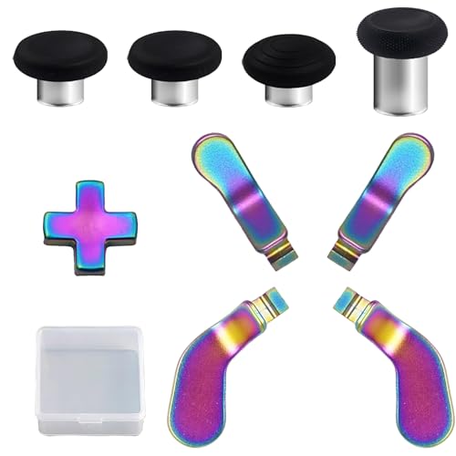 9 Pcs Elite Series 2 Core Controller Kits for Xbox Elite Series 2,Elite 2 Core Controller,Series 2 Controller Accessories with 4 Thumbsticks, 4 Paddles,1 D-Pads (Rainbow) von Peixiong