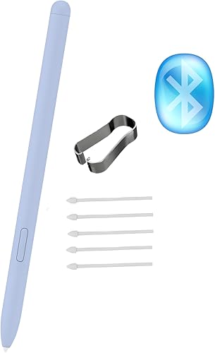 Samsung Tab S10 Ultra Stylus Ersatz mit Bluetooth für Samsung Galaxy Tab S10 Ultra, Kompatibel mit Samsung Galaxy Tab S10+ Stylus + 5 Ersatzfedern/Minen (Eisblau) von Peixiong