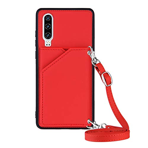 PekaTech Handykette für Huawei P30, PU-Leder Hülle- Handyhülle mit Band zum Umhängen - Klapptasche Handytasche Case mit Handy-Kette, Kartenfach und Portmonee, Rot PekaTech Handykette für Huawei P30, PU-Leder Hülle- Handyhülle mit Band zum Umhängen - Klapptasche Handytasche Case mit Handy-Kette, Kartenfach und Portmonee, Rot von PekaTech