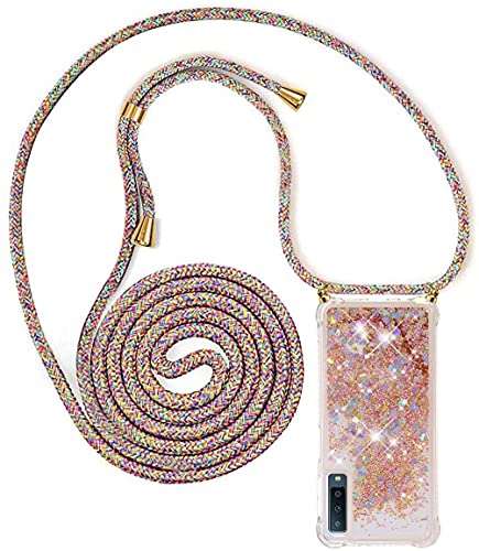 PekaTech Handykette für Samsung Galaxy A7 2018 / A750, Glitzer Flüssig Bewegende Treibsand Hülle mit Band Umhängetaschen+Hüllen mit Umhängeband Handykordel mit Schutzhülle Stylische Kette mit Case PekaTech Handykette für Samsung Galaxy A7 2018 / A750, Glitzer Flüssig Bewegende Treibsand Hülle mit Band Umhängetaschen+Hüllen mit Umhängeband Handykordel mit Schutzhülle Stylische Kette mit Case von PekaTech