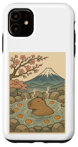 Capybara Kawaii Kunst in heißen Quellen mit Kirschblüten Hülle für iPhone 11 Capybara Kawaii Kunst in heißen Quellen mit Kirschblüten Hülle für iPhone 11 von Pelican Tries to Eat Cute Capaybara Design