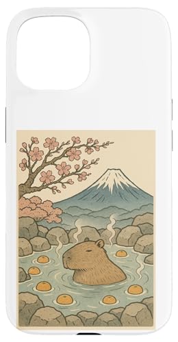 Capybara Kawaii Kunst in heißen Quellen mit Kirschblüten Hülle für iPhone 15 Capybara Kawaii Kunst in heißen Quellen mit Kirschblüten Hülle für iPhone 15 von Pelican Tries to Eat Cute Capaybara Design