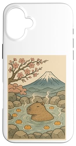 Capybara Kawaii Kunst in heißen Quellen mit Kirschblüten Hülle für iPhone 16 Plus Capybara Kawaii Kunst in heißen Quellen mit Kirschblüten Hülle für iPhone 16 Plus von Pelican Tries to Eat Cute Capaybara Design