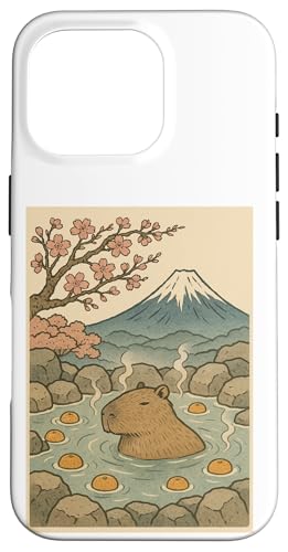 Capybara Kawaii Kunst in heißen Quellen mit Kirschblüten Hülle für iPhone 16 Pro Capybara Kawaii Kunst in heißen Quellen mit Kirschblüten Hülle für iPhone 16 Pro von Pelican Tries to Eat Cute Capaybara Design