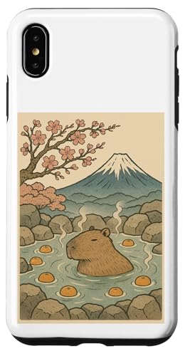 Capybara Kawaii Kunst in heißen Quellen mit Kirschblüten Hülle für iPhone XS Max Capybara Kawaii Kunst in heißen Quellen mit Kirschblüten Hülle für iPhone XS Max von Pelican Tries to Eat Cute Capaybara Design
