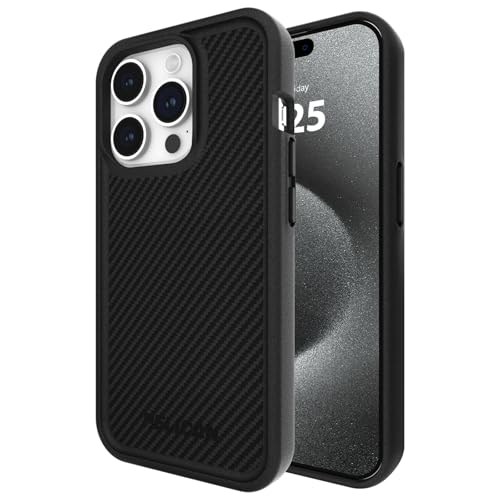 Pelican Protector Series - iPhone 15 Pro Hülle 6,1 Zoll [kompatibel mit MagSafe] Magnetische Handyhülle mit Anti-Scratch Tech [16 Fuß MIL-Grade Fallschutz] Schutzhülle für iPhone 15 Pro - Carbon von Pelican