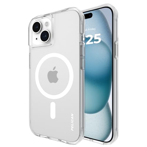 Pelican Ranger Series Hülle für iPhone 15 6.1" [Mag Safe Kompatibel] [Vergilbungshemmende] Magnetische Handyhülle mit Anti-Kratz Tech [15FT MIL-Grade Drop Protection] Abdeckung für iPhone 15 - Klar von Pelican