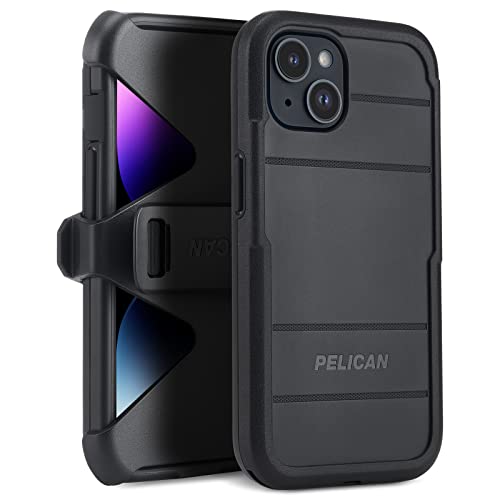 Pelican Voyager-Serie – Schutzhülle für iPhone 14 Plus, 17 cm (6,7 Zoll), kompatibel mit MagSafe, magnetische Lade-Handyhülle mit Gürtelclip, Holster und Ständer, 5,5 m Fallschutz in Militärqualität, von Pelican