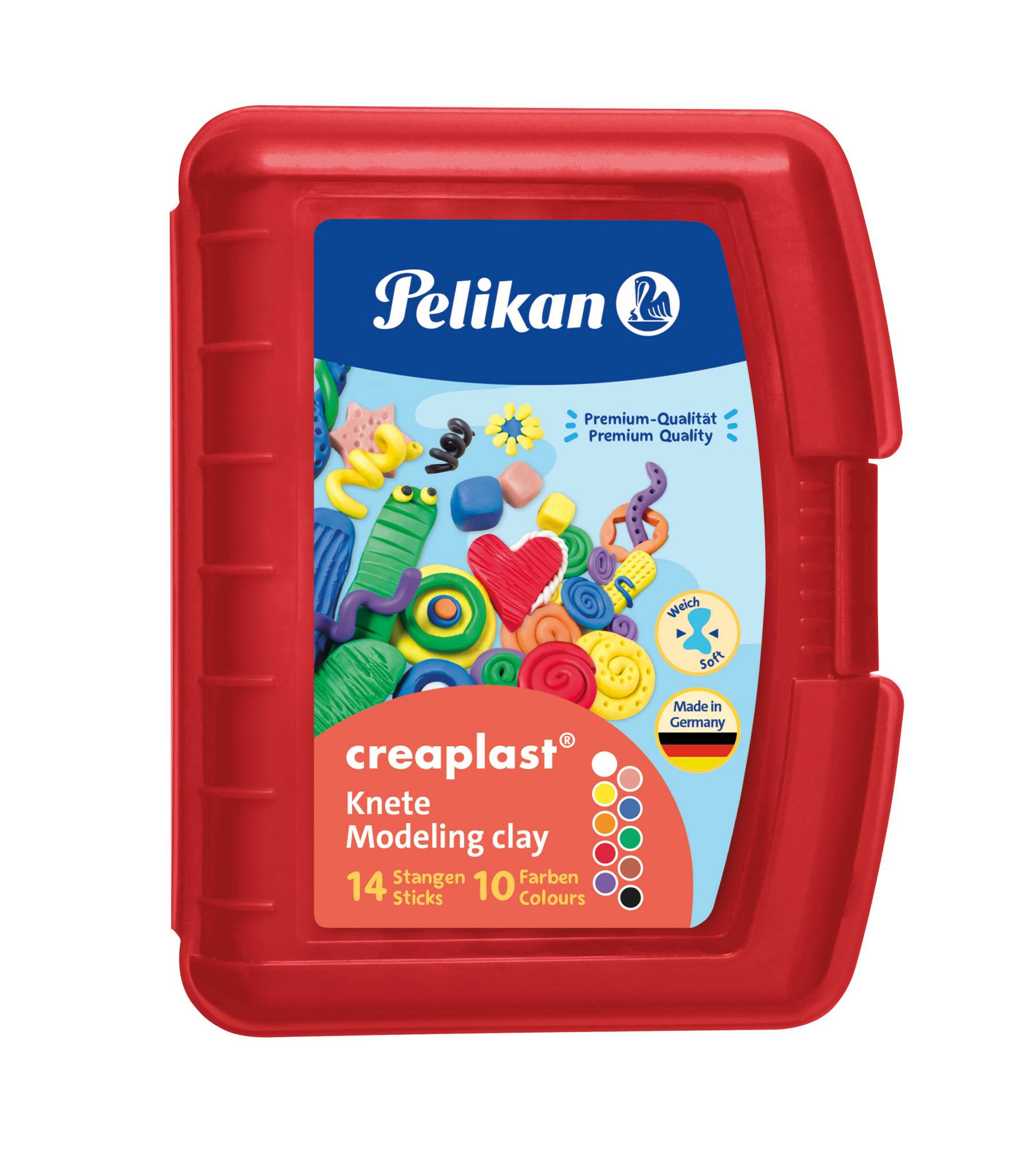 Pelikan Kinderknete Creaplast 10 Farben im roten Etui, 240g Pelikan Kinderknete Creaplast 10 Farben im roten Etui, 240g von Pelikan Büro
