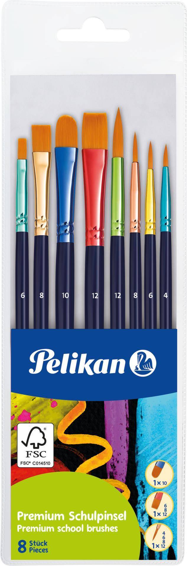 Pelikan Schulpinselset Premium PI8/PB 8 Stück Pelikan Schulpinselset Premium PI8/PB 8 Stück von Pelikan Büro