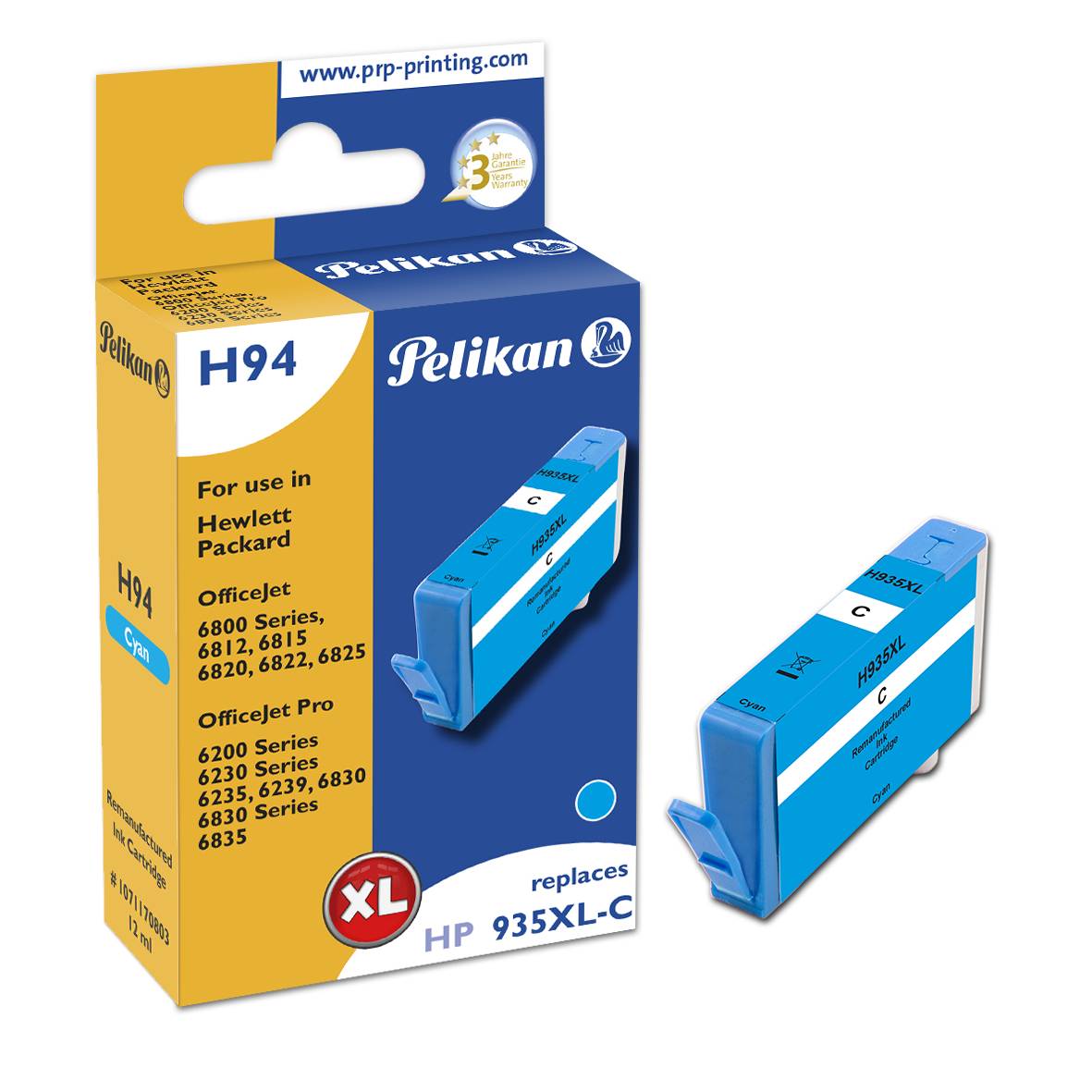 Pelikan Patrone HP H94  C2P24AE HP935XL cyan remanufactured von Pelikan Printing