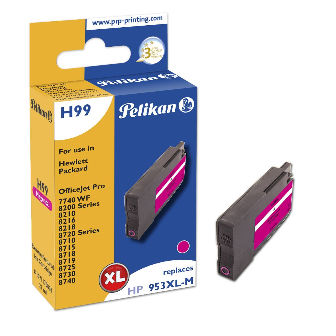 Pelikan Patrone HP H99  F6U17AE HP953XL magenta remanufactured von Pelikan Printing