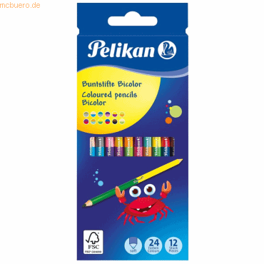 Pelikan Buntstifte Bicolor farbig sortiert VE=12 Stück (24 Farben) Pelikan Buntstifte Bicolor farbig sortiert VE=12 Stück (24 Farben) von Pelikan