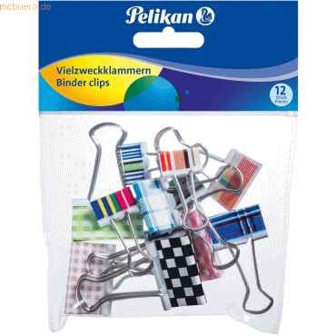 Pelikan Foldbackklammern 19mm farbig sortiert VE=12 Stück Pelikan Foldbackklammern 19mm farbig sortiert VE=12 Stück von Pelikan