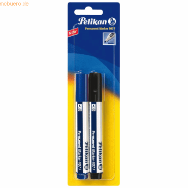 10 x Pelikan Permanent Marker 407F blau/schwarz 1,5mm Blister von Pelikan