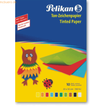 10 x Pelikan Tonzeichenpapier 240 M/10 33x23cm 130g/qm 10 Blatt farbig von Pelikan