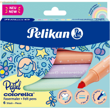 Pelikan Fasermaler Colorella Pastell 411/FS VE=6 Farben pastell Pelikan Fasermaler Colorella Pastell 411/FS VE=6 Farben pastell von Pelikan