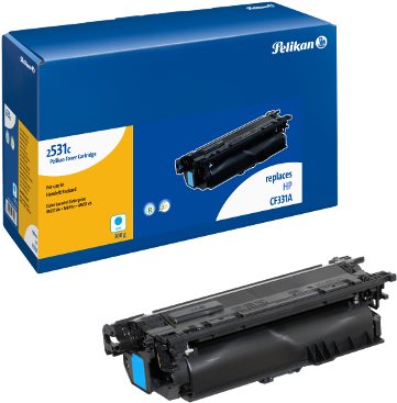 Pelikan 2531c - Cyan - wiederaufbereitet - Tonerpatrone (Alternative zu: HP CF331A) - für HP Color LaserJet Enterprise M651, Color LaserJet Managed M651 von Pelikan