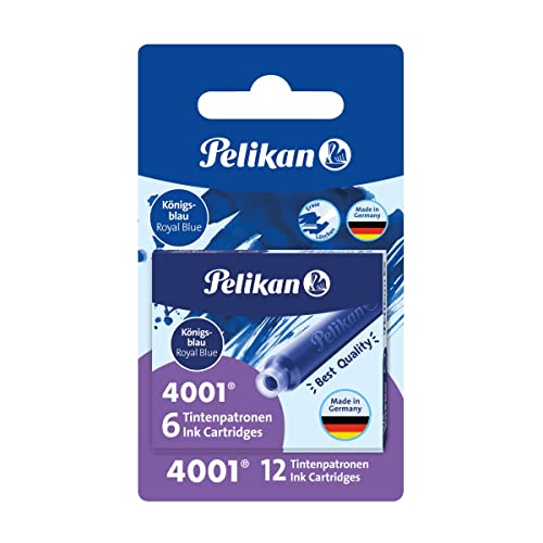 Pelikan 330795 Standard-Tintenpatronen 4001, 2 Etuis, Blistervperackung, königsblau von Pelikan