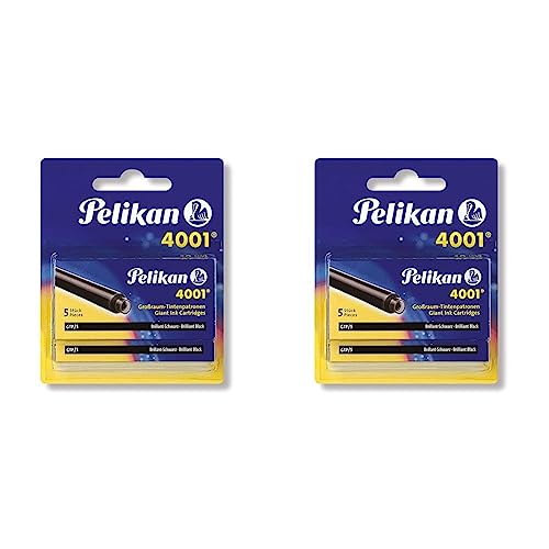 Pelikan 330860 Tintenpatronen 4001 Brilliant-Schwarz, 2 Etuis mit 5 Großraum-Patronen (Packung mit 2) von Pelikan