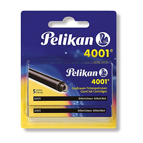 Pelikan 330860 Tintenpatronen 4001 Brilliant-Schwarz, 2 Etuis mit 5 Großraum-Patronen von Pelikan