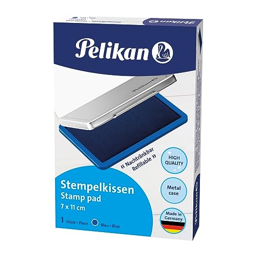 Pelikan 331017 Stempelkissen Nr. 2, getränkt, 7 x 11 cm, blau (Frustfreie Verpackung) von Pelikan