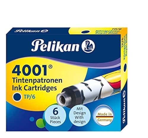 Pelikan 338244 Tintenpatronen 4001 königsblau, Etui mit 6 Großraum-Patronen von Pelikan