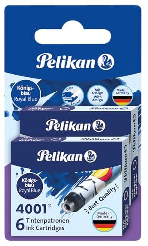 Pelikan Standard-Tintenpatronen 4001 Königsblau, Bunt bedruckt, 12 Stück von Pelikan