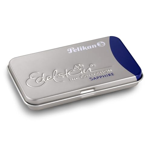 Pelikan Großraum-Tintenpatronen Edelstein Ink, Sapphir (blau) im Metalletui, 6 Stück von Pelikan
