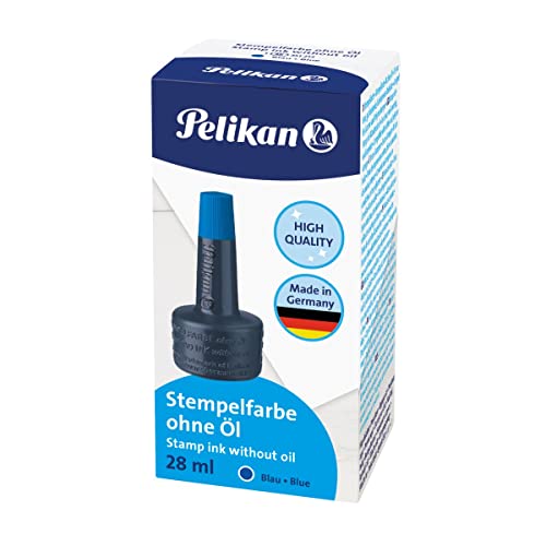 Pelikan 351213 Stempelfarbe 4K, ohne Öl, 28 ml, blau von Pelikan