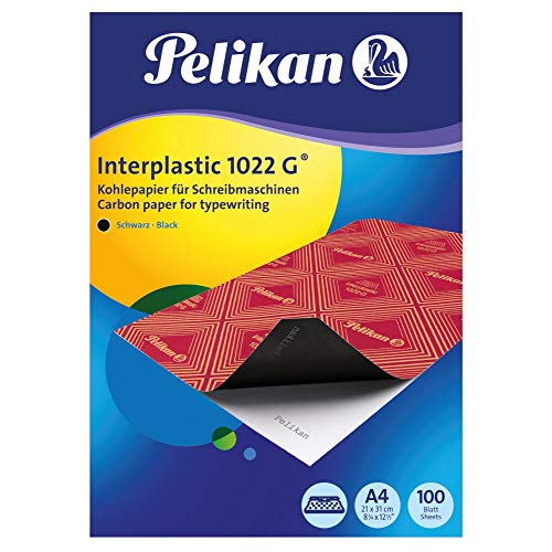 Pelikan 404400 Kohlepapier interplastic 1022G, schwarz, A4, 100 Blatt von Pelikan