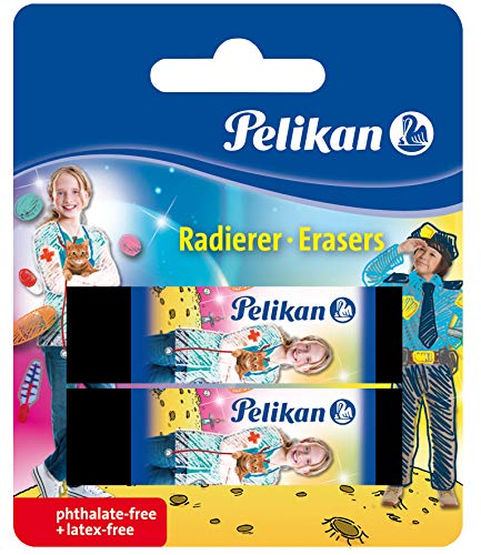 Pelikan 622217 Radierer, Jungenmotiv, schwarz, 2 Stück von Pelikan