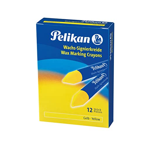 Pelikan 701102 Wachs-Signierkreide 772/12, 12 x 95 mm, gelb, Schachtel mit 12 Stiften von Pelikan