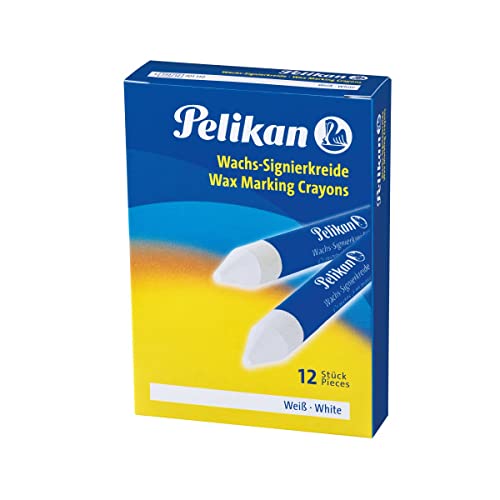 Pelikan 701110 - Wachs-Signierkreide für glatte Untergründe Schachtel mit 12 Stück, weiß von Pelikan