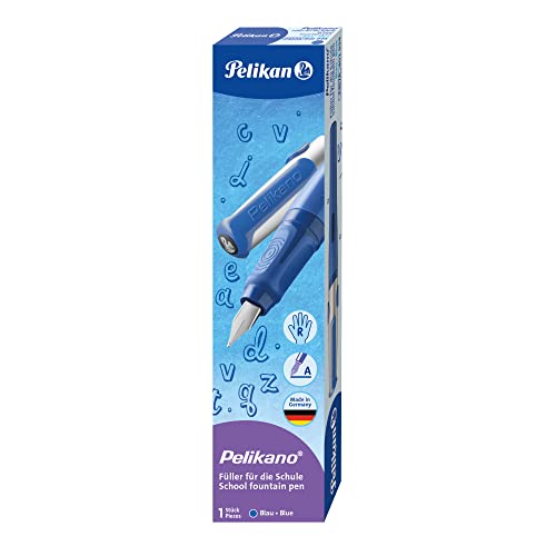 Pelikan 802925 Füllhalter Pelikano für Rechtshänder, F-Feder, Blau, 1 Stück in Faltschachtel von Pelikan