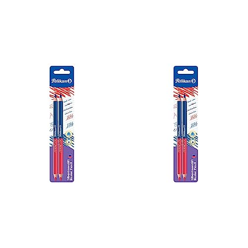 Pelikan 811118 Buntstifte (dick, dreieckig) 2 Stück rot und blau (Packung mit 2) von Pelikan