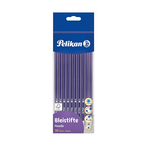 Pelikan 811132 Bleistift mit Radiergummi, HB, Sechskant, 10 Stück von Pelikan