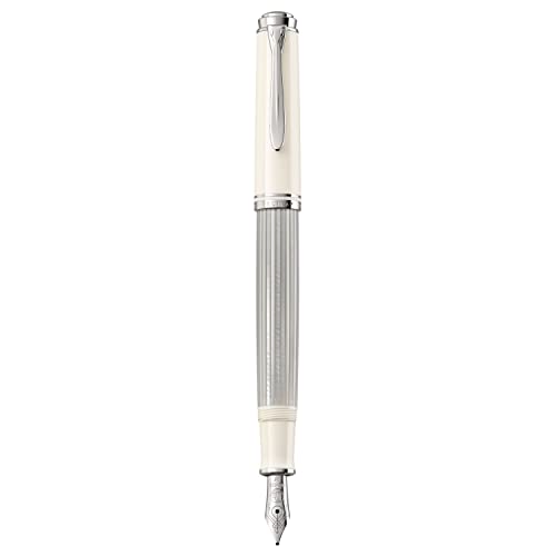 Pelikan 815451 Füllhalter Souverän M405, Silber/Weiß, 14 Karat, Feder Ef von Pelikan