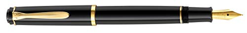 Pelikan 930507 Patronenfüllhalter P200, Feder B, vergoldete Edelstahlfeder, schwarz von Pelikan