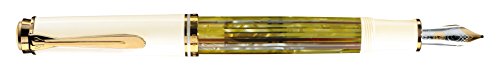 Pelikan 935551 Kolbenfüllhalter Souverän M 400 Schildpatt-Bicolor-goldfeder 14-K/585 Federbreite M, 1 Stück, weiß von Pelikan