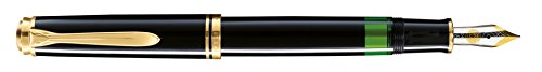 Pelikan 977629 Kolbenfüllhalter Souverän M 600 Bicolor-goldfeder 14-K/585 Federbreite M, 1 Stück, schwarz Pelikan 977629 Kolbenfüllhalter Souverän M 600 Bicolor-goldfeder 14-K/585 Federbreite M, 1 Stück, schwarz von Pelikan