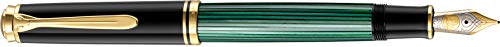 Pelikan 986430 Kolbenfüllhalter Souverän M 800 mit Bicolor-Goldfeder 18-K/750 Federbreite M, 1 Stück, schwarz/grün von Pelikan