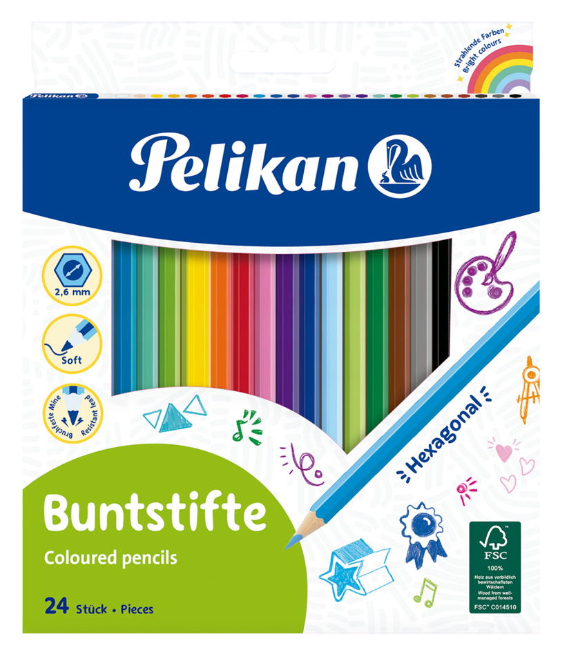 Pelikan Buntstifte Standard, sechseckig, 24er Kartonetui von Pelikan