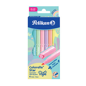 Pelikan Colorella Star C302 PASTELL Filzstifte farbsortiert, 6 St. Pelikan Colorella Star C302 PASTELL Filzstifte farbsortiert, 6 St. von Pelikan