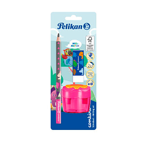 Pelikan Combino Schreiblern- Bleistift-Set B pink mit Tiermotiv, 1 Set von Pelikan